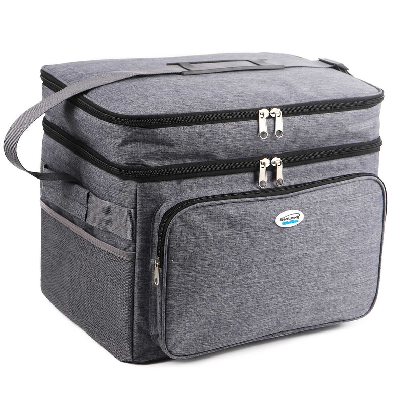 Brentwood Kool Zone CB-3002 30-Can Insulated Cooler Bag with Hard Liner, Grey