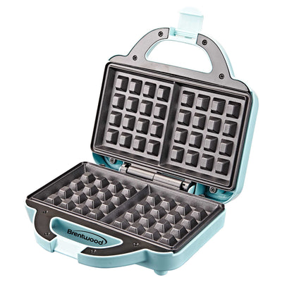 Brentwood TS-239BL Couture Purse Non-Stick Dual Waffle Maker, Blue
