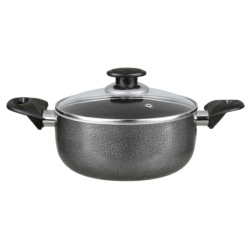 Brentwood BP-504 4-Quart Aluminum Non-Stick  Dutch Oven with Tempered Glass Lid
