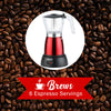 Brentwood TS-119R Cordless Electric Moka Pot Espresso Machine, 6-Servings