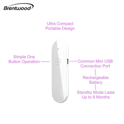 Brentwood UVS-300 Portable USB Multifunctional Hand Held UV Sanitizer Sterilizer Wand, White