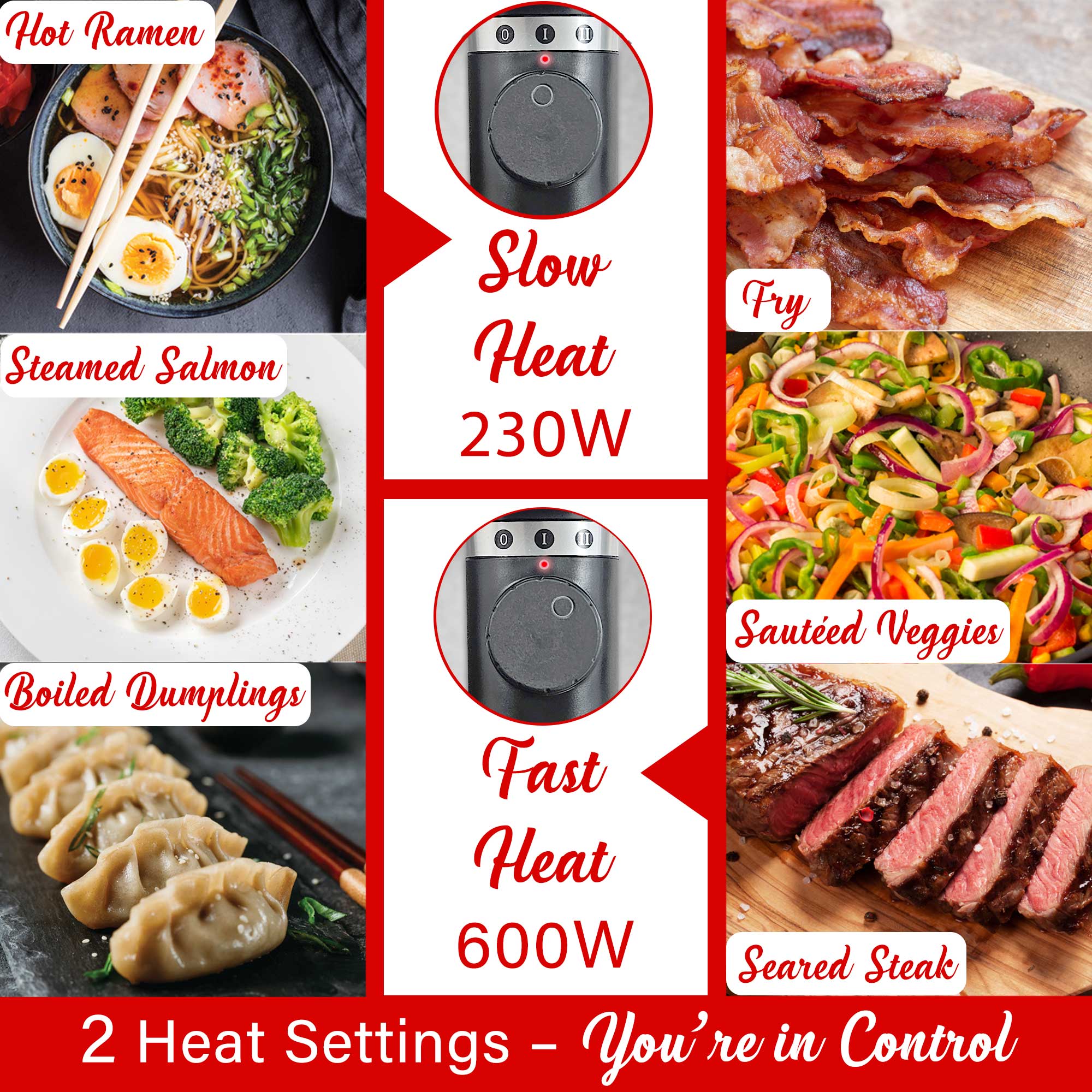 Brentwood HPS-3150BK 1.5-Liter Multi-Function Electric Hot Pot Cooker with Ceramic Non-Stick Ceramic Coating and Stainless-Steel Food Steamer, Black