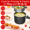 Brentwood HPS-3150BK 1.5-Liter Multi-Function Electric Hot Pot Cooker with Ceramic Non-Stick Ceramic Coating and Stainless-Steel Food Steamer, Black