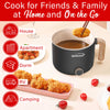 Brentwood HPS-3172BK 1.5-Liter Multi-Function Electric Hot Pot Cooker with Ceramic Non-Stick Ceramic Coating and Stainless-Steel Food Steamer, Black