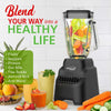 Brentwood Select JBS-500BK 10-Speed Countertop Blender with Pulse Button, 5.3-Cup Glass Jar, Stainless Steel Blades, Non-Slip Base, Dishwasher-Safe Parts, Black
