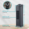 Brentwood F-14TBK 14-Inch Portable Tower Fan with 3-Speeds, 16ft/s Velocity, 50° Oscillation, and Carry Handle, Black
