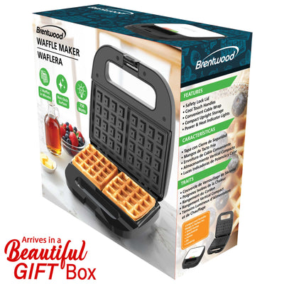 Coming Soon - Brentwood TS-244BK Electric Non-Stick 2-Slice Belgian Waffle Maker, Black