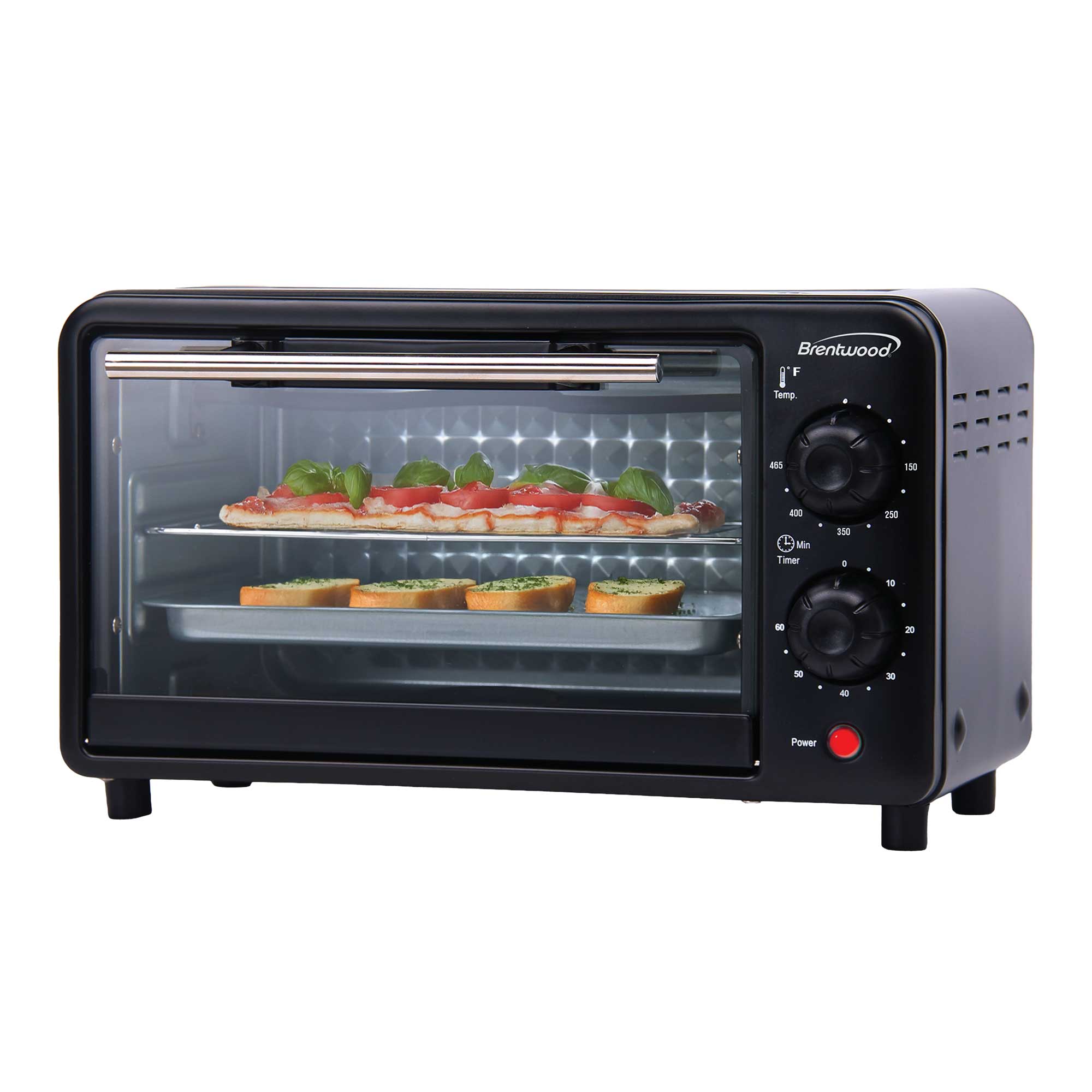 Brentwood TS-3437BK 2 Slice Countertop Toaster Oven with 60 Minute Timer, Auto Shut Off, Adjustable Temperature, Toast, Bake, and Keep Warm, Black