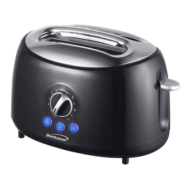 Brentwood TS-270BL Cool-Touch 2-Slice Retro Toaster - Extra-Wide Slots In Blue/Silver