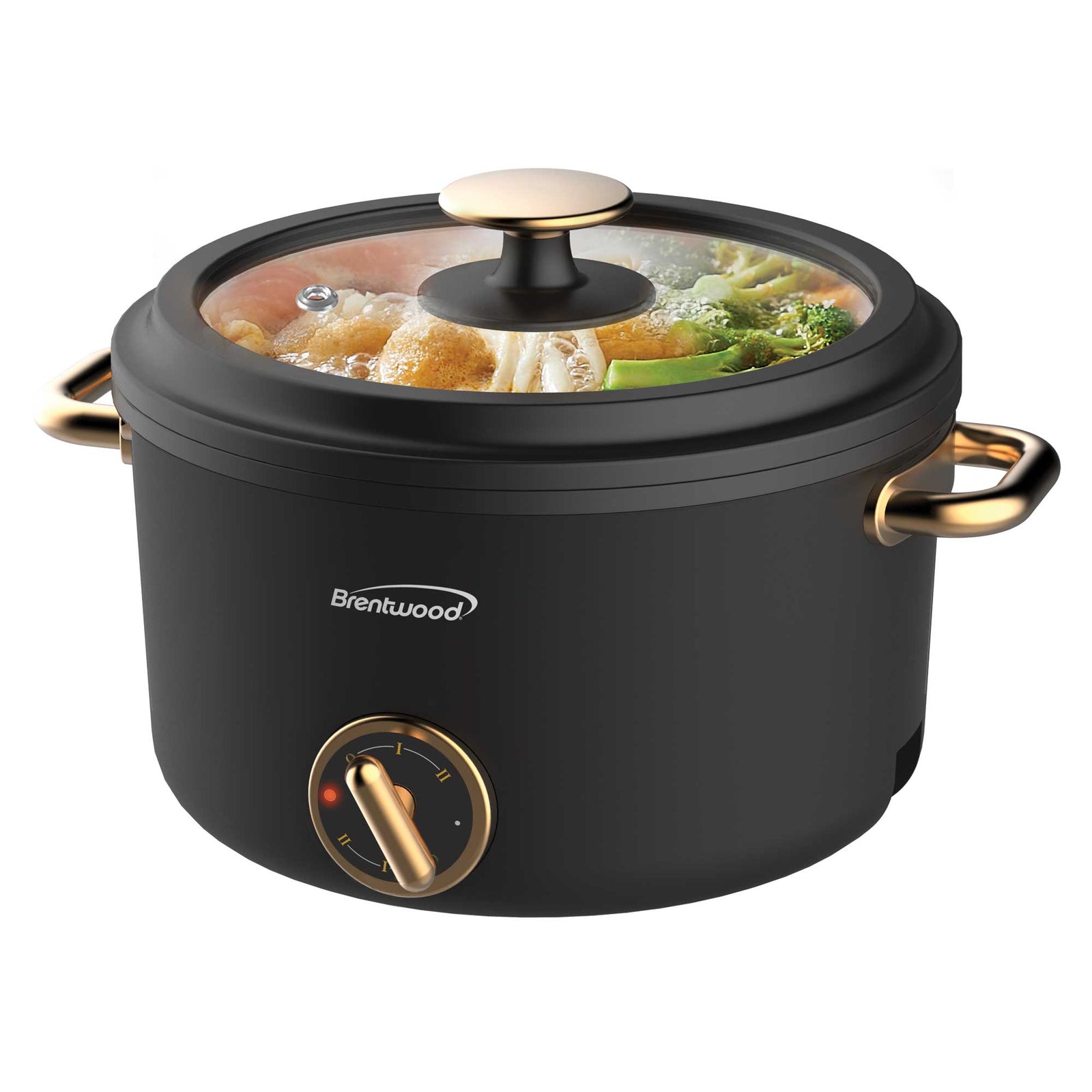 Brentwood HP-3250BK 2.5-Liter Multi-Function Electric Hot Pot Cooker with Ceramic Non-Stick Ceramic Coating, Black