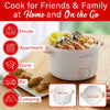 Brentwood HPS-3302W 3-Liter Multi-Function Electric Hot Pot Cooker with Ceramic Non-Stick Ceramic Coating and Food Steamer, White