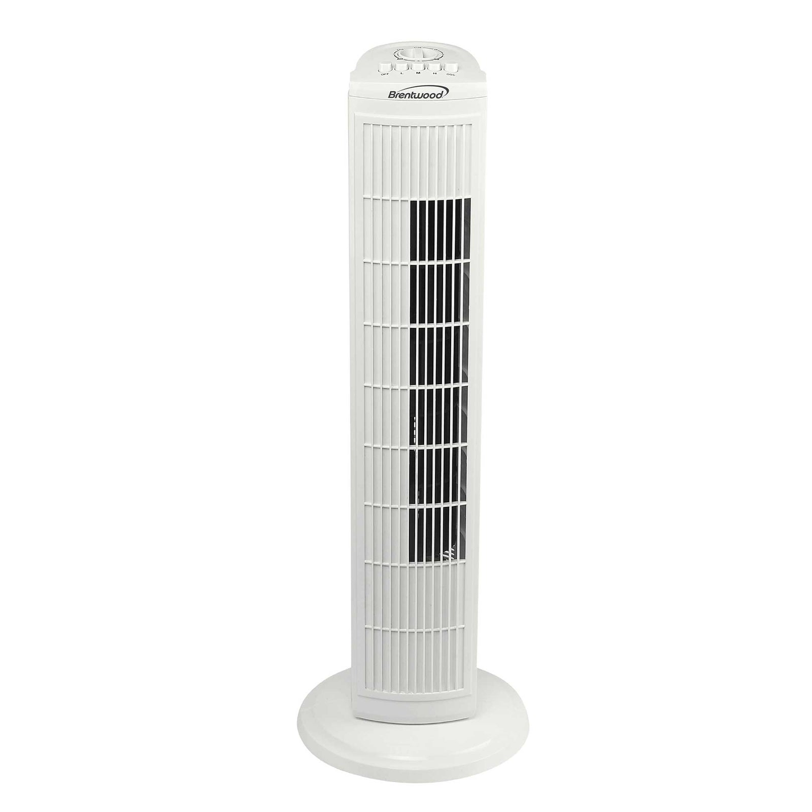 Brentwood Kool Zone F-30TW 3-Speed 30” Oscillating Tower Fan, White