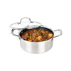 Brentwood B-DUH22L 4-Quart 3-Ply Hybrid Non-Stick Stainless Steel Induction Ready Dutch Oven with Tempered Glass Lid, Stay Cool Handles, Compatible with All Cooktops, Oven and Dishwasher Safe