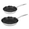 Coming Soon - Brentwood B-FH2024 8-inch and 9.5-inch 3-Ply Hybrid Non-Stick Stainless Steel Induction Compatible Frying Pan Set