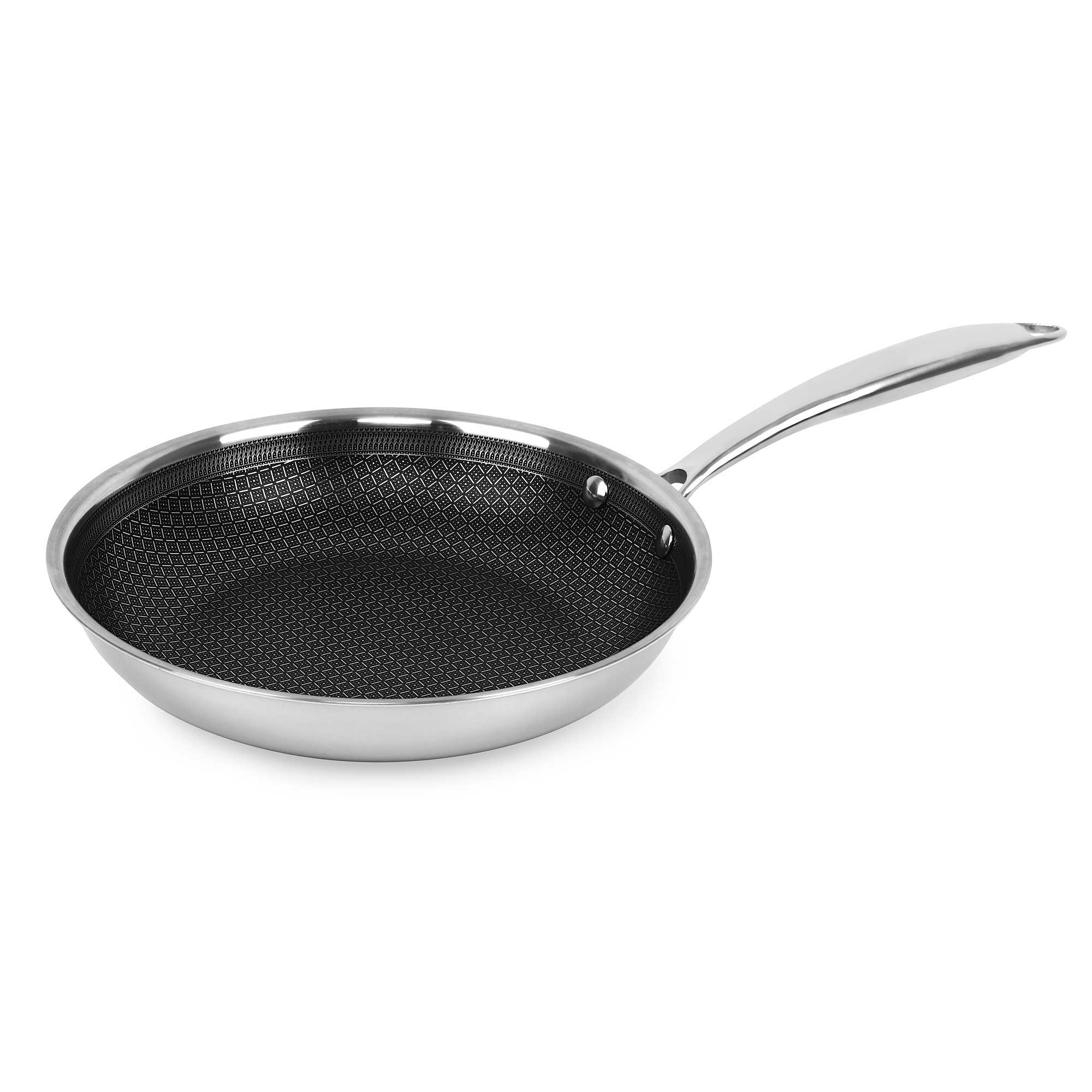 Brentwood B-FH24 9.5-inch 3-Ply Hybrid Non-Stick Stainless Steel Induction Ready Frying Pan