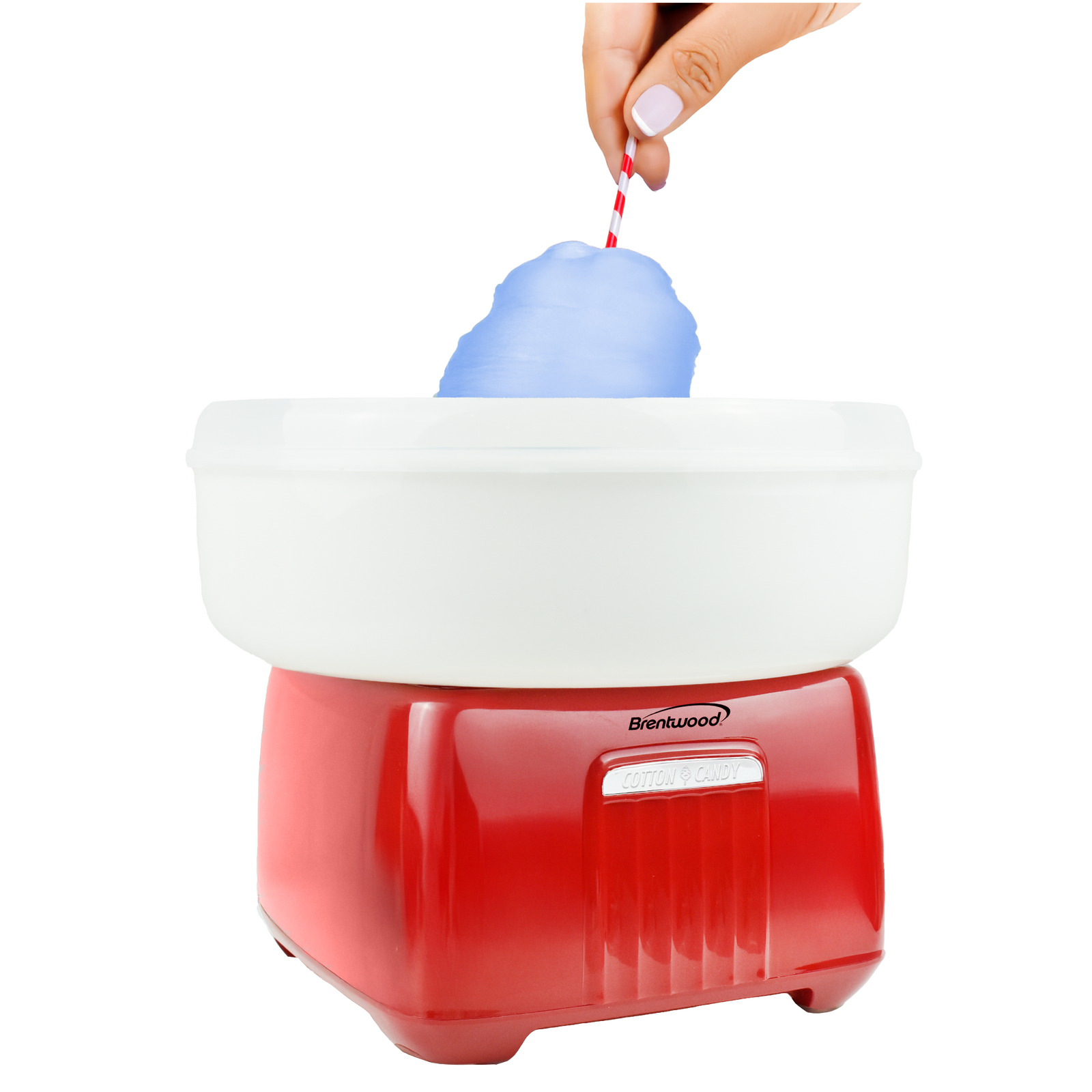 Coming Soon - Brentwood CC-4020R Classic Cotton Candy Machine with Sugar Scoop and 10 Paper Straws, Red