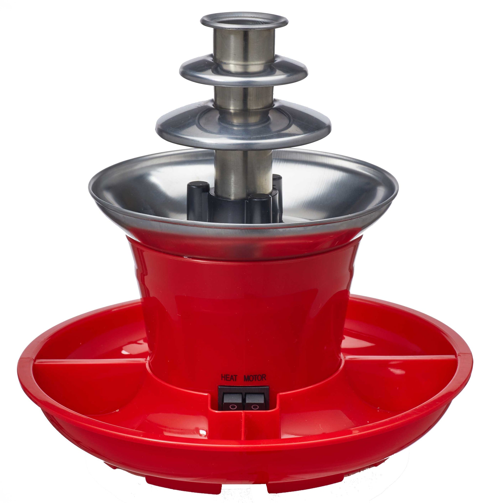Brentwood CF-4025R 3-Tier Electric Chocolate and Cheese Fondue Fountain Machine, Red