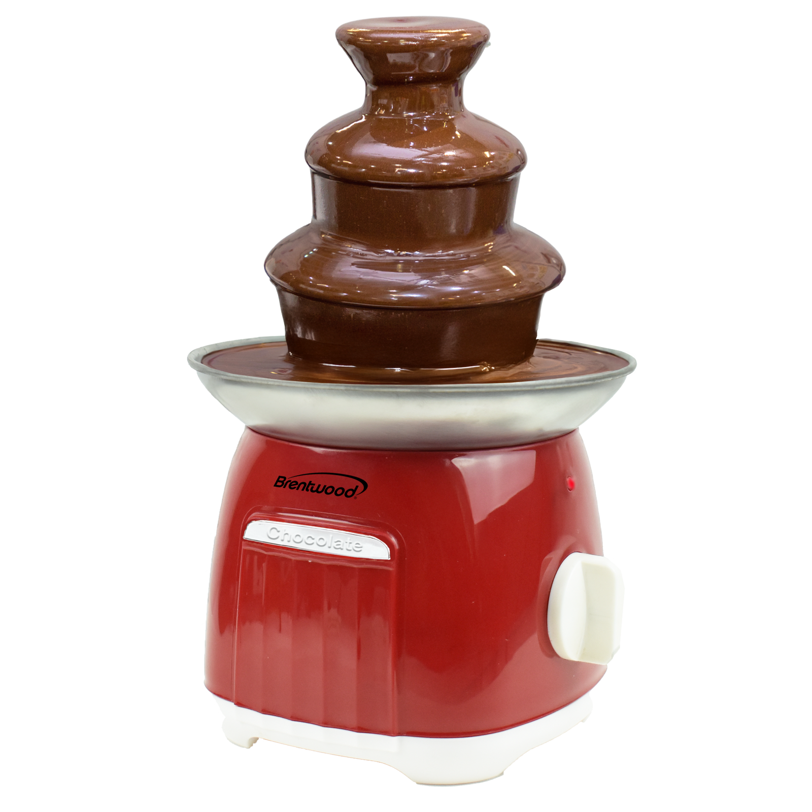 Brentwood CF-4025R 3-Tier Electric Chocolate and Cheese Fondue Fountain Machine, Red
