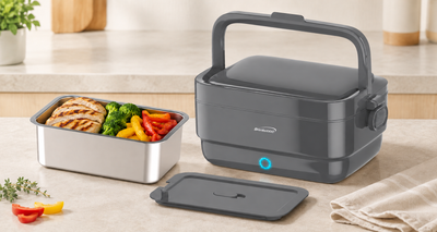 Coming Soon - Brentwood ELB-900GRY 80W Electric Lunch Box Food Warmer, Portable, Leakproof, 4-Cups, Gray