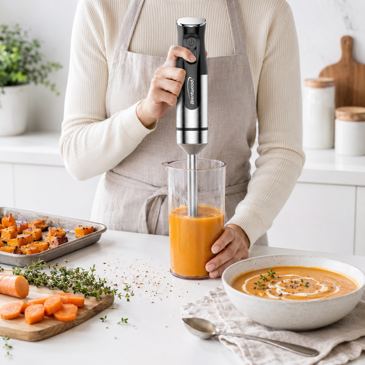 Coming Soon - Brentwood HB-34BK 260W 2-Speed Stainless Steel Hand Blender, Black