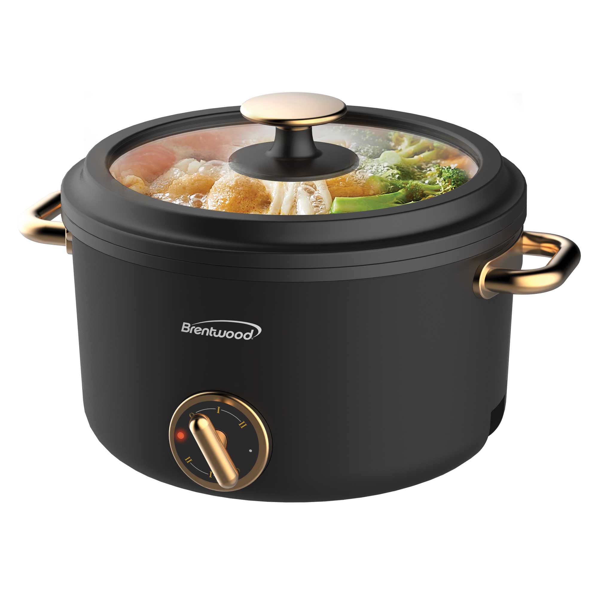 Brentwood HP-3250BK 2.5-Liter Multi-Function Electric Hot Pot Cooker and Food Steamer with Ceramic Non-Stick Ceramic Coating, Black