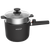 Brentwood HPS-3150BK 1.5-Liter Multi-Function Electric Hot Pot Cooker with Ceramic Non-Stick Ceramic Coating and Stainless-Steel Food Steamer, Black