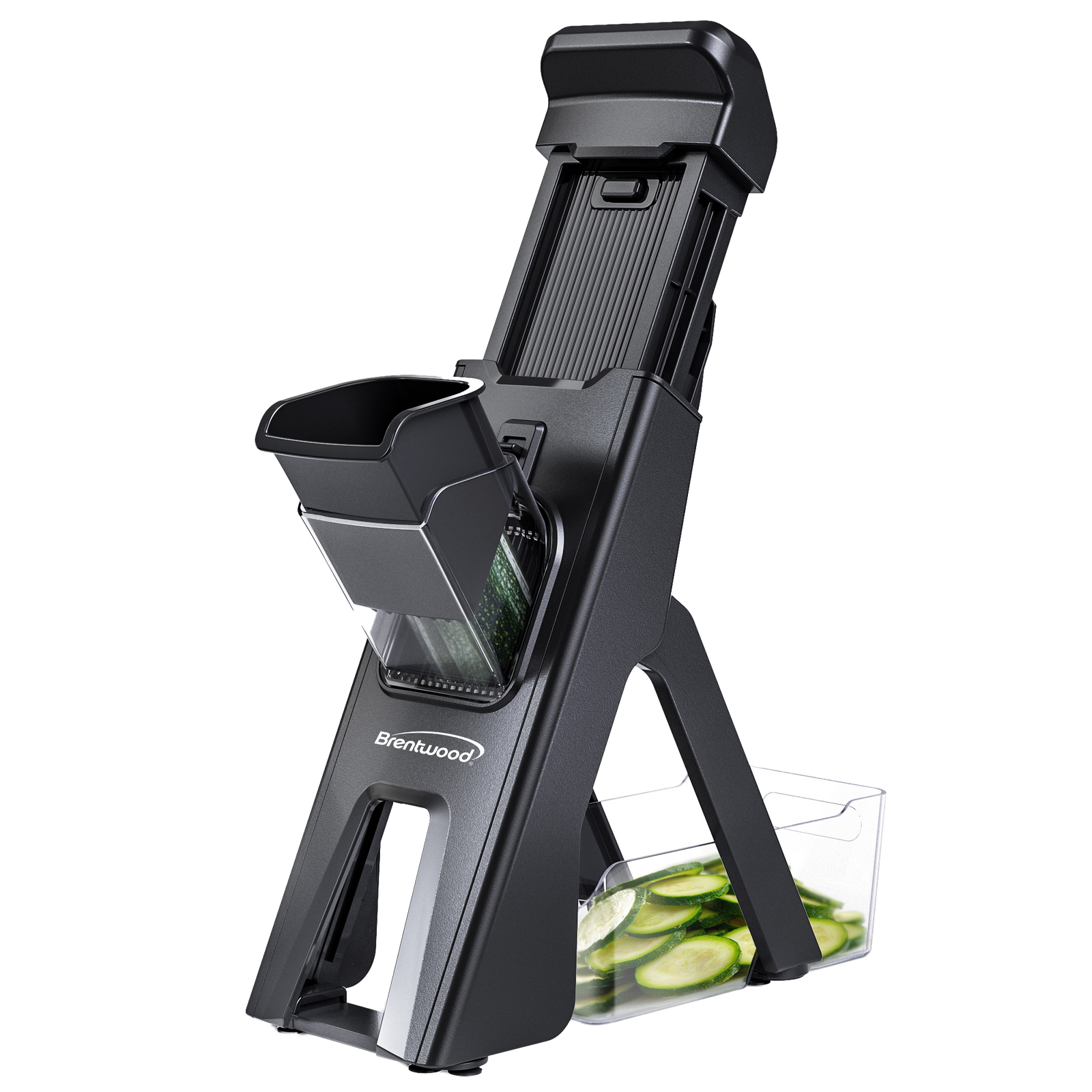 Coming Soon - Brentwood 3-in-1 Safe Mandoline Slicer, Vegetable Chopper, Thick & Thin Julienne, Adjustable Thickness 0.5mm-8mm, Black