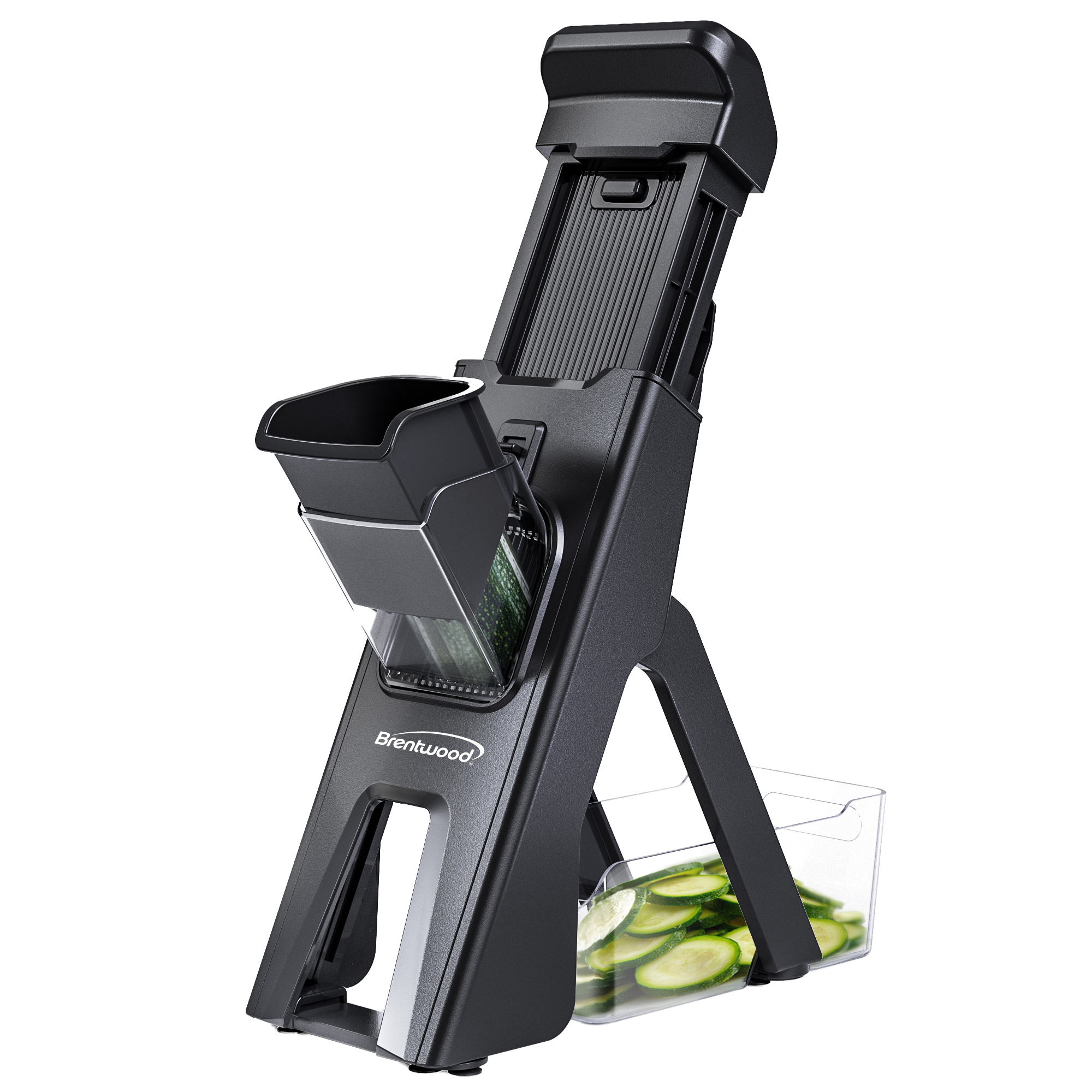 Coming Soon - Brentwood 3-in-1 Safe Mandoline Slicer, Vegetable Chopper, Thick & Thin Julienne, Adjustable Thickness 0.5mm-8mm, Black