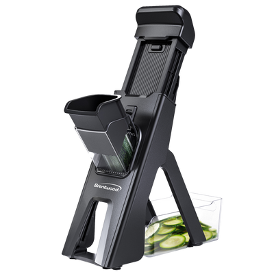 Coming Soon - Brentwood 3-in-1 Safe Mandoline Slicer, Vegetable Chopper, Thick & Thin Julienne, Adjustable Thickness 0.5mm-8mm, Black