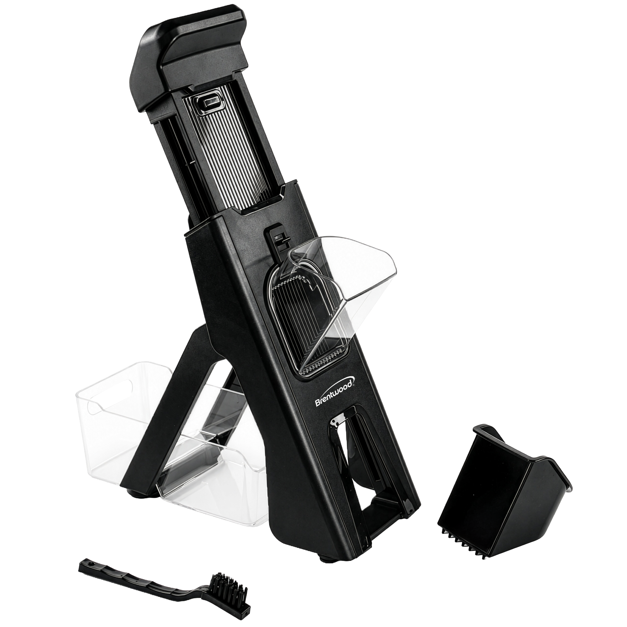 Coming Soon - Brentwood 3-in-1 Safe Mandoline Slicer, Vegetable Chopper, Thick & Thin Julienne, Adjustable Thickness 0.5mm-8mm, Black