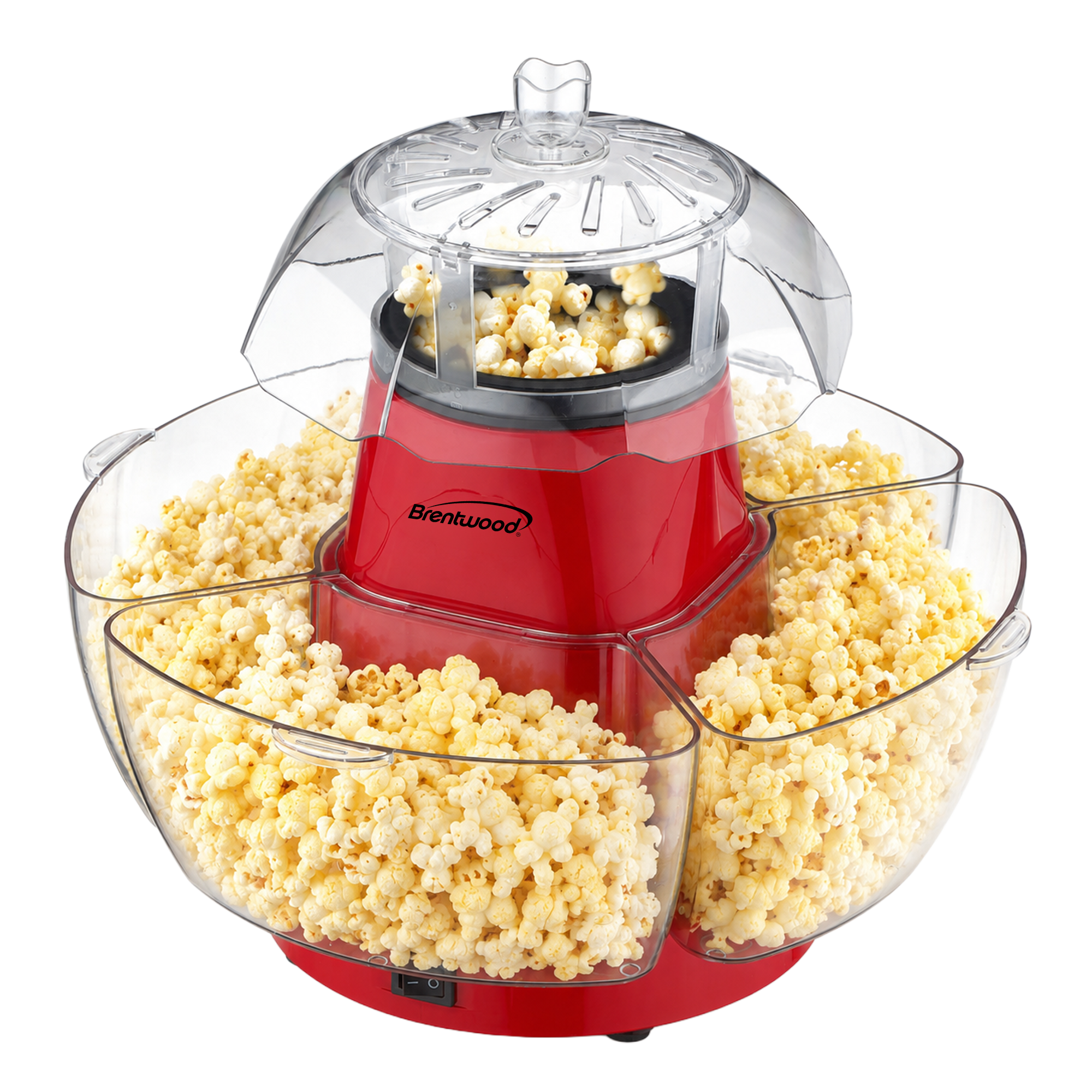 Coming Soon - Brentwood PC-491R 24-Cup Hot Air Popcorn Maker with 4 Serving Bowls & Measuring Cup, Red