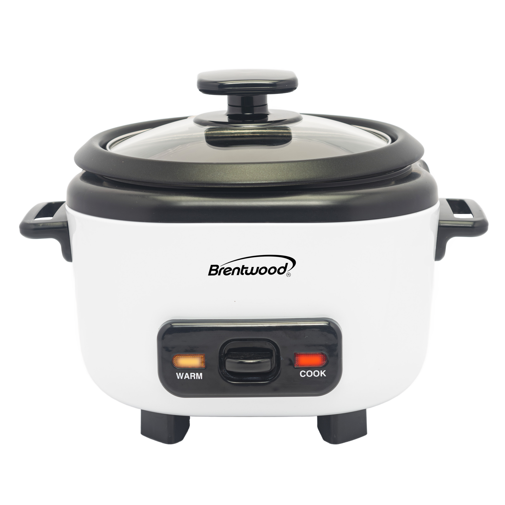 Brentwood RC-5006W 6-Cups Cooked/3-Cups Uncooked Rice Cooker with Steam Tray, Measuring Cup, and Spatula, White