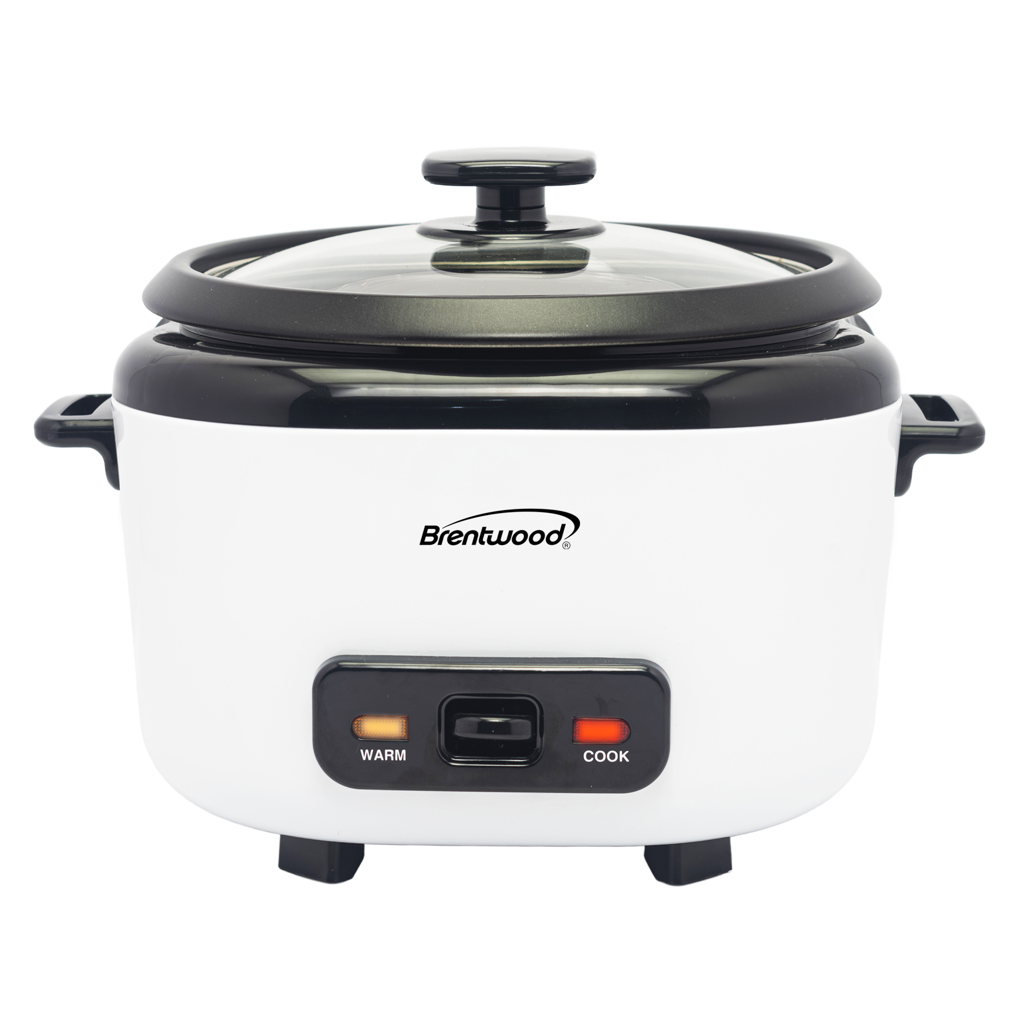 Brentwood RC-5010W 10-Cups Cooked/5-Cups Uncooked Rice Cooker with Steam Tray, Measuring Cup, and Spatula, White