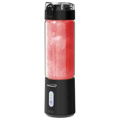 Brentwood RJB-100BK 17oz Portable Battery Operated USB Glass Blender, Black
