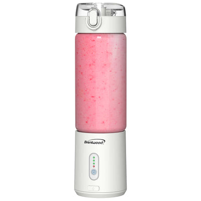 Brentwood RJB-100W 17oz Portable Battery Operated USB Glass Blender, White