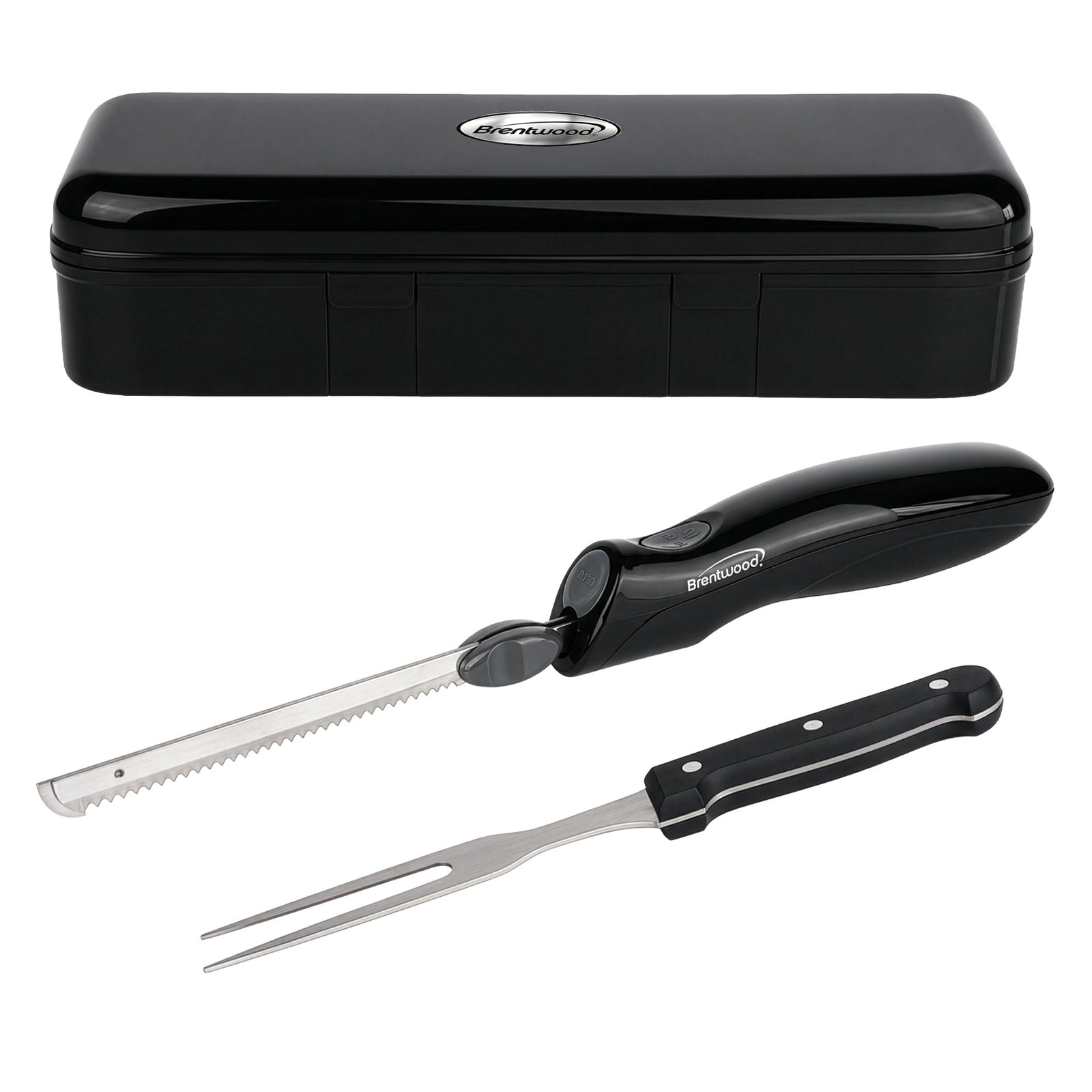 Coming Soon - Brentwood TS-1012BK Comfort Grip Electric Knife Set, Black