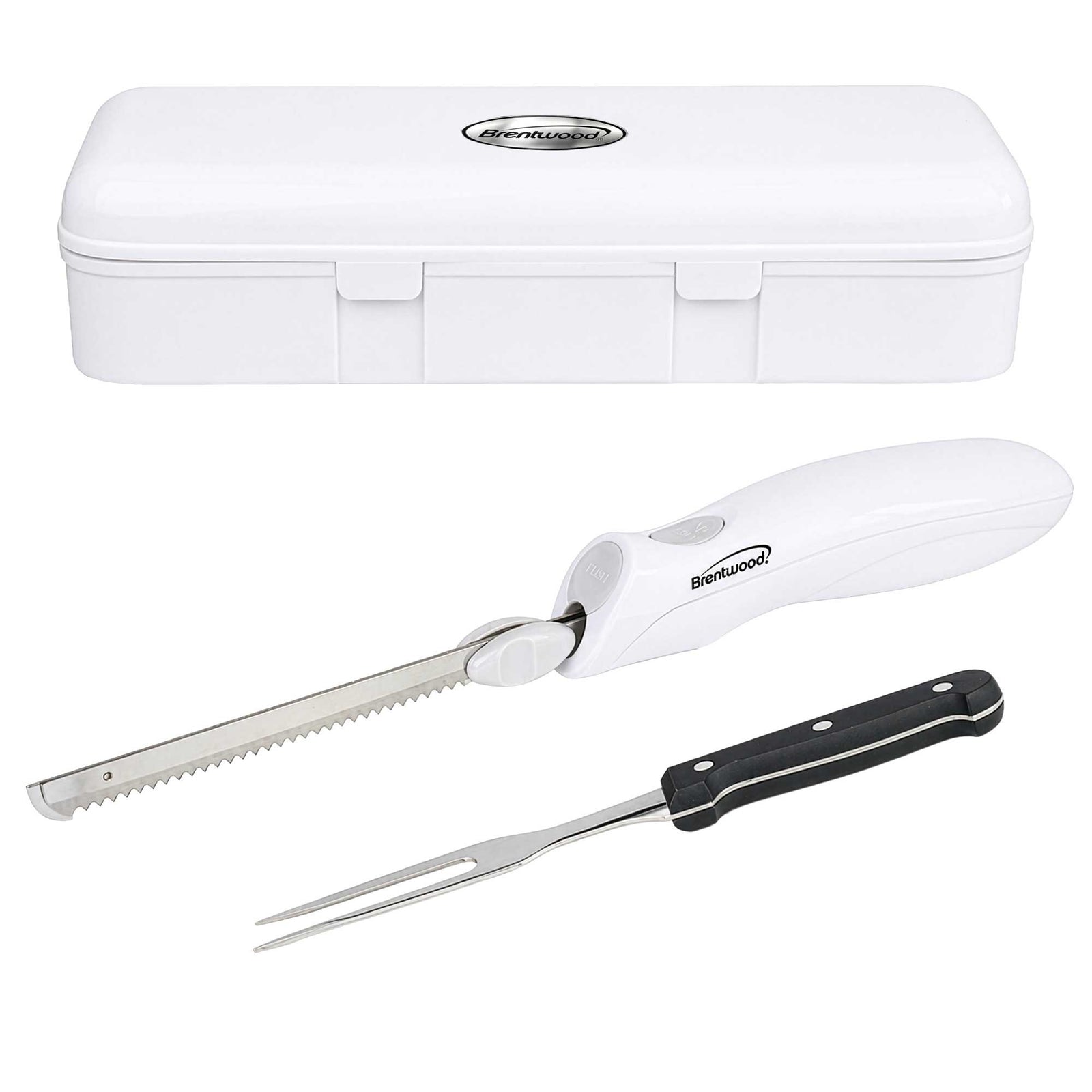 Coming Soon - Brentwood TS-1012W Comfort Grip Electric Knife Set, White