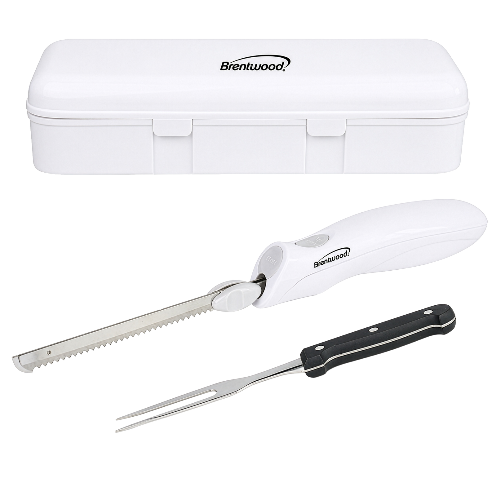 Coming Soon - Brentwood TS-1012W Comfort Grip Electric Knife Set, White