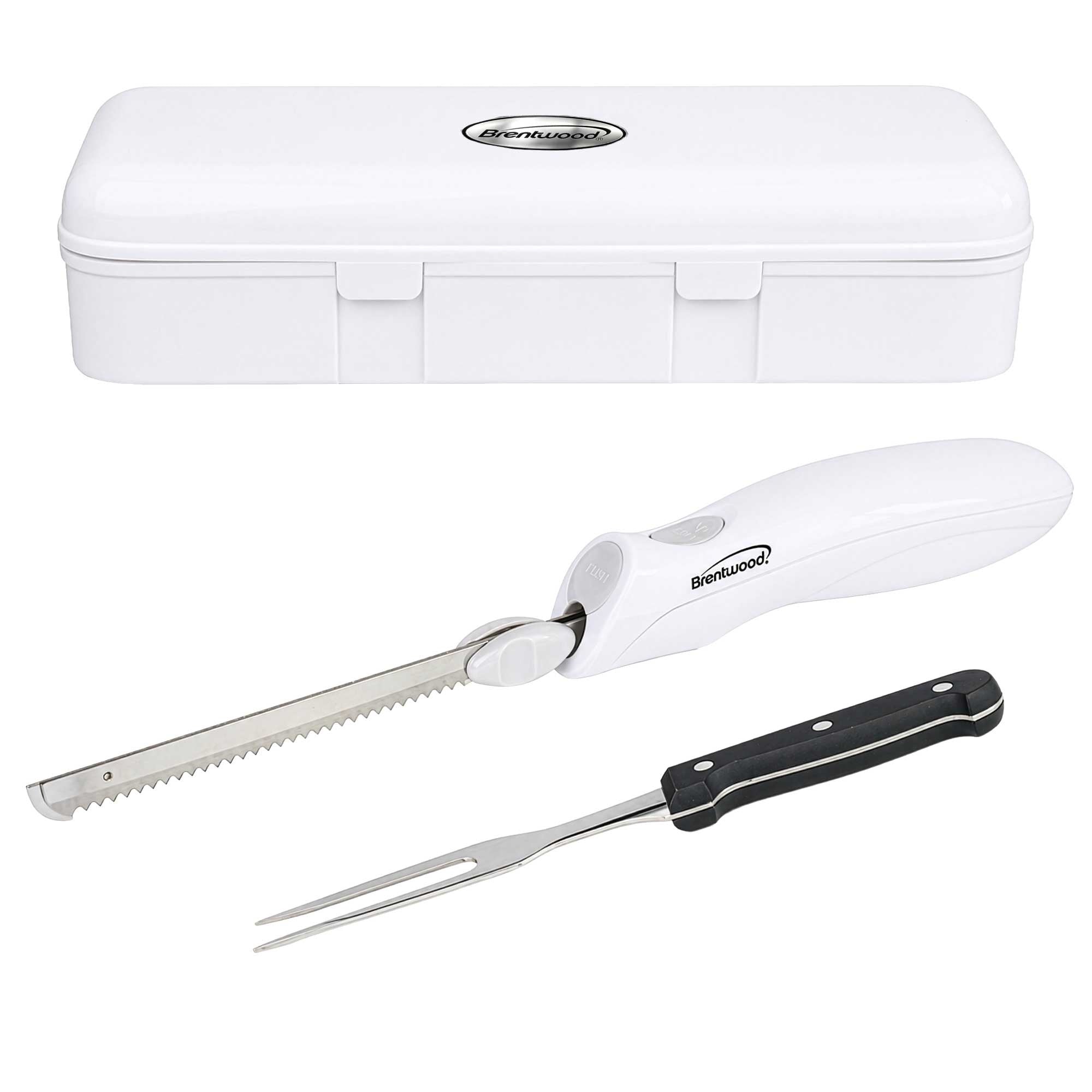 Coming Soon - Brentwood TS-1012W Comfort Grip Electric Knife Set, White