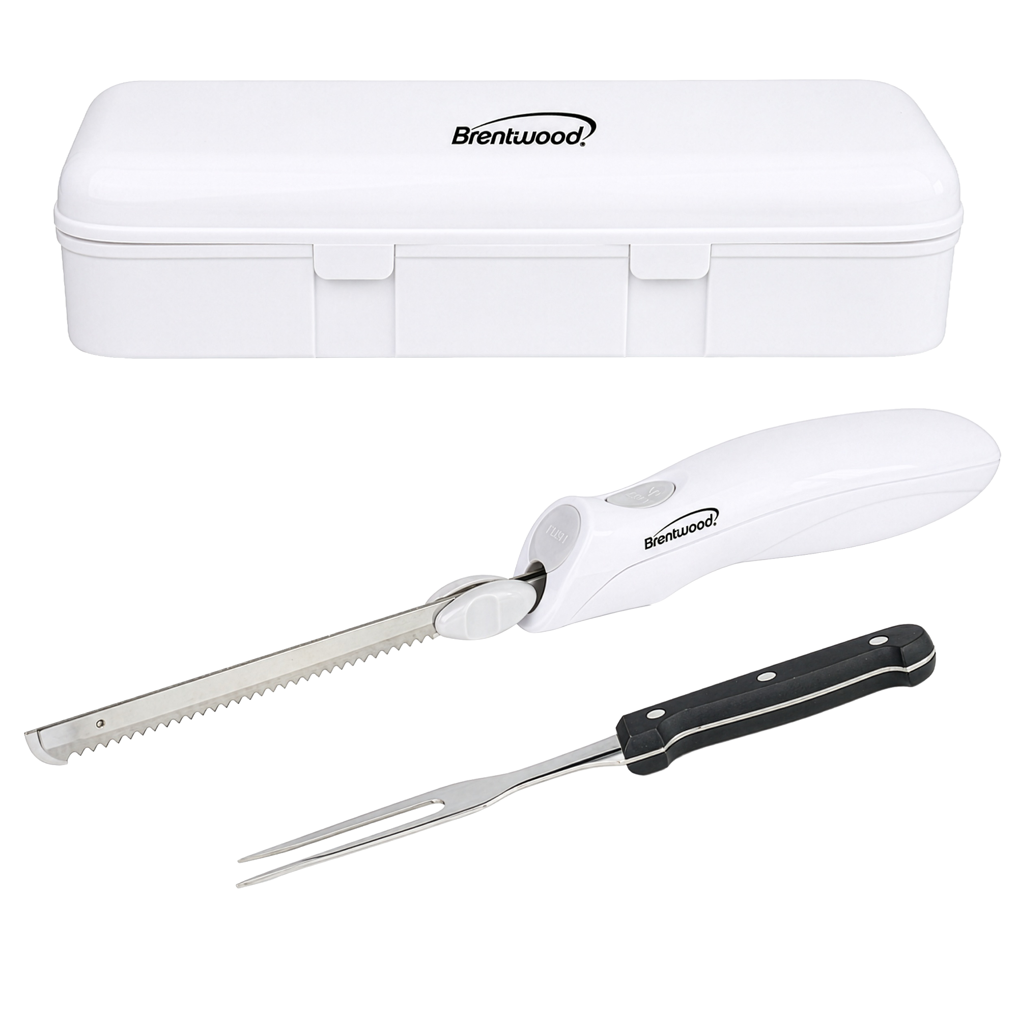 Coming Soon - Brentwood TS-1012W Comfort Grip Electric Knife Set, White
