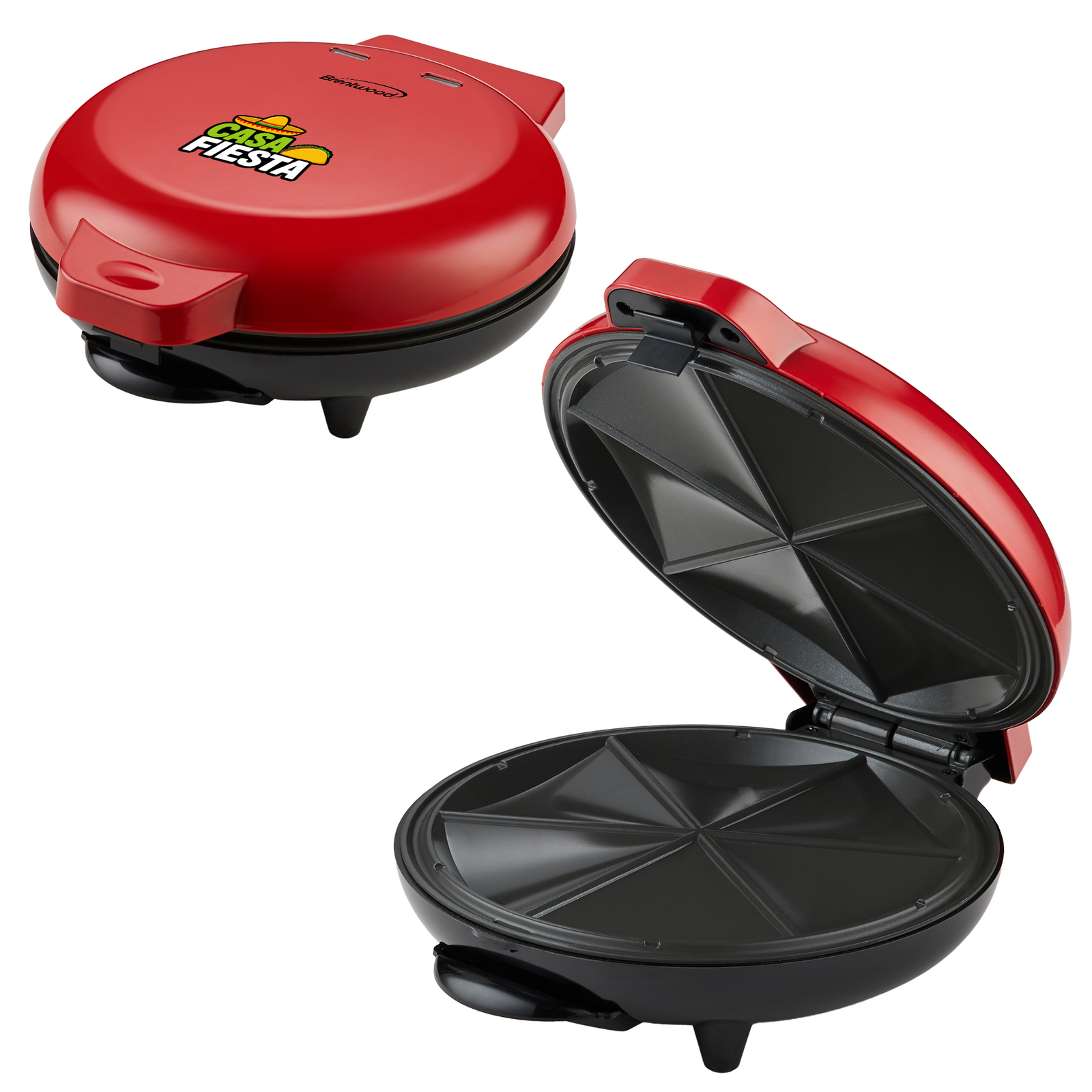 Coming Soon - Brentwood TS-121R 8" Ceramic Non-Stick 6-Slice Quesadilla Maker, Red