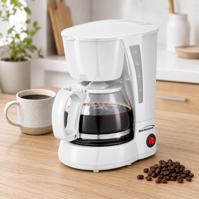 Brentwood TS-212W 4 Cup Coffee Maker, White