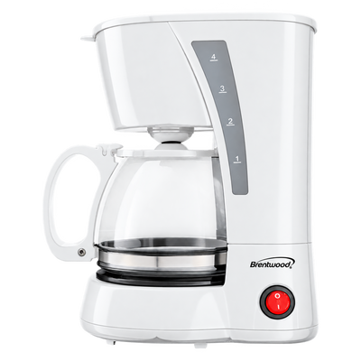 Brentwood TS-212W 4 Cup Coffee Maker, White