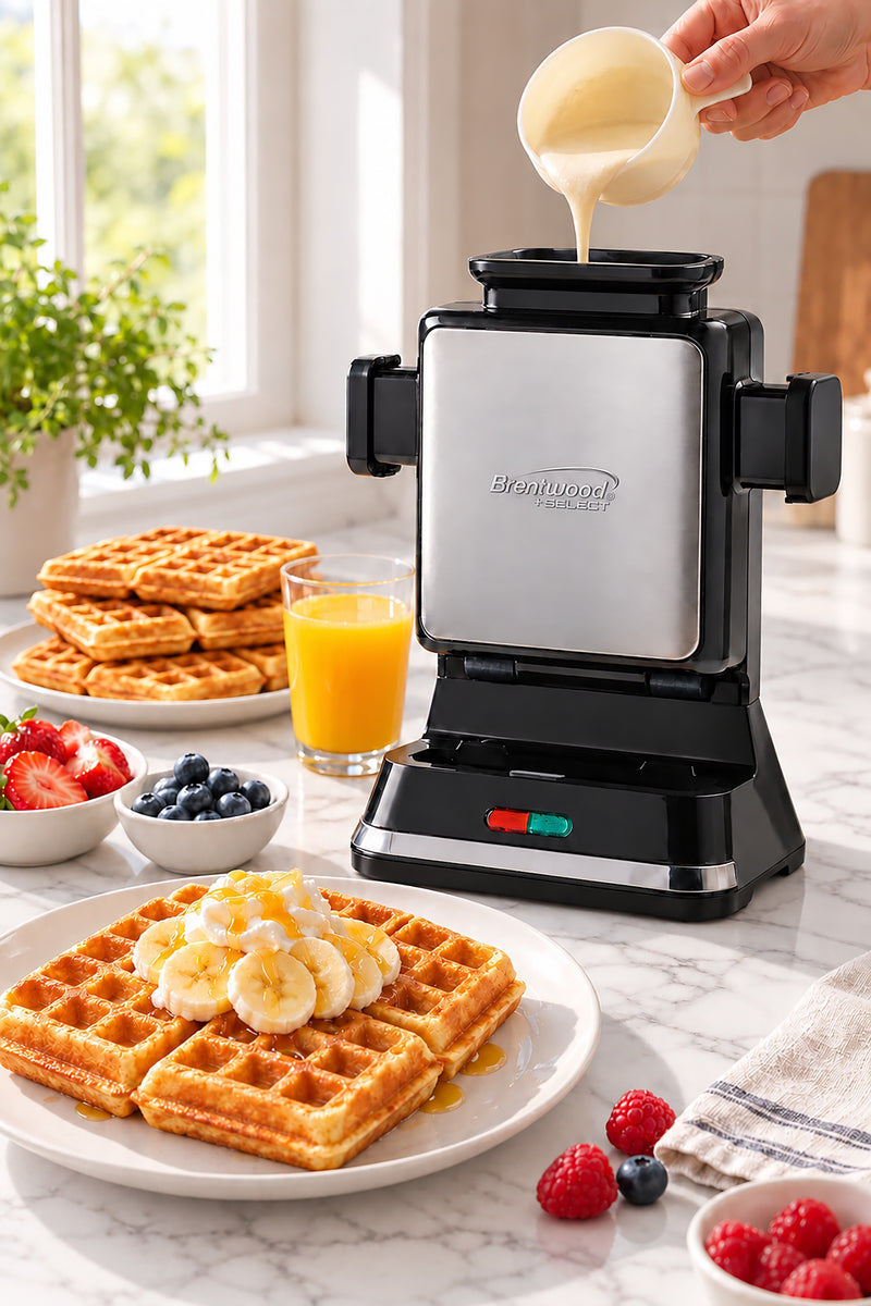 Coming Soon - Brentwood Select TS-234S 5-Inch Non-Stick Vertical Belgian Waffle Maker, Stainless Steel