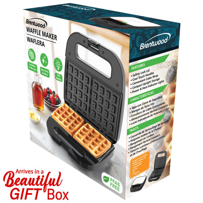 Coming Soon - Brentwood TS-244BK Electric Non-Stick 2-Slice Belgian Waffle Maker, Black