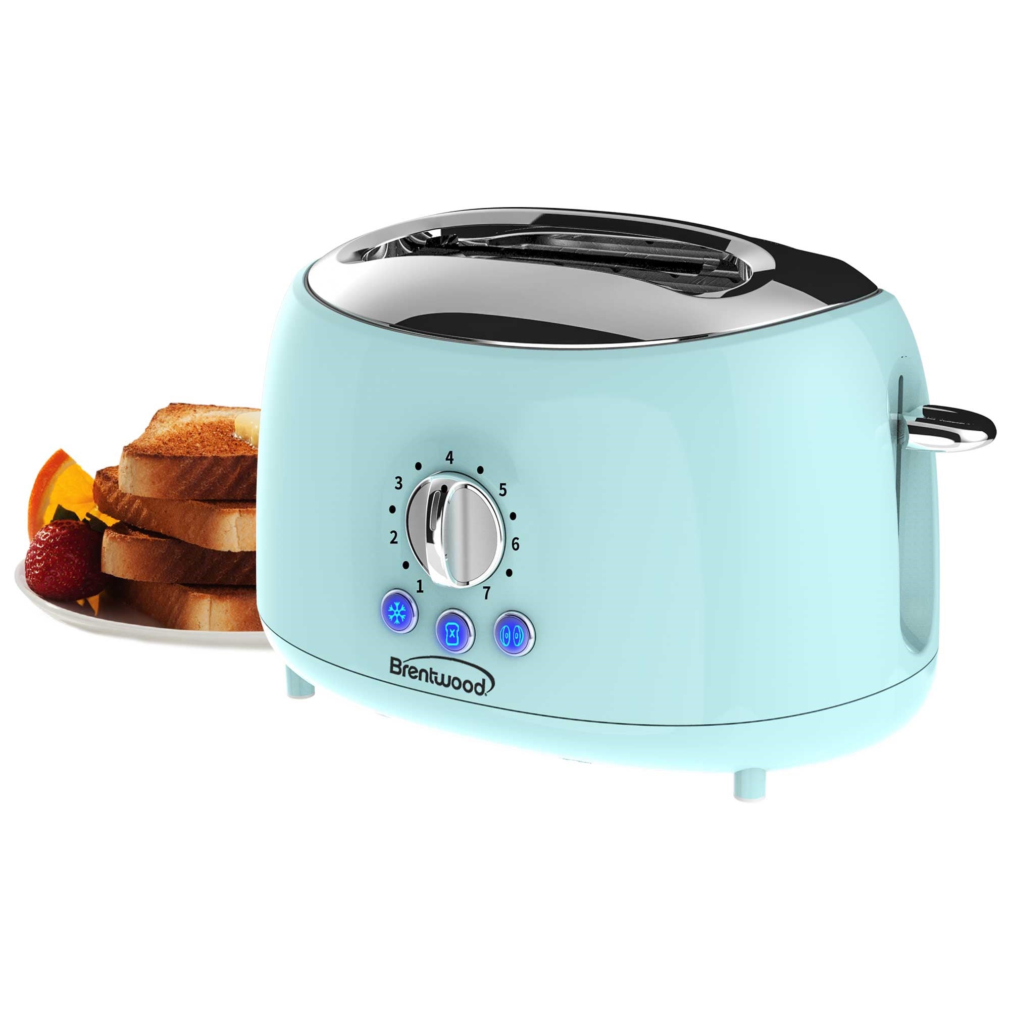 Brentwood Cool-Touch 2-Slice Extra-Wide Slot Toaster, Blue