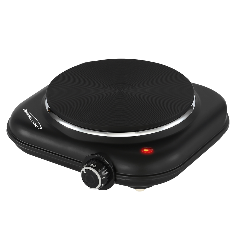 Coming Soon - Brentwood TS-331BK 1100w Countertop Single Cast Iron Burner Hot Plate with Temperature Control and Power Indicator Light, Easy to Clean, Black