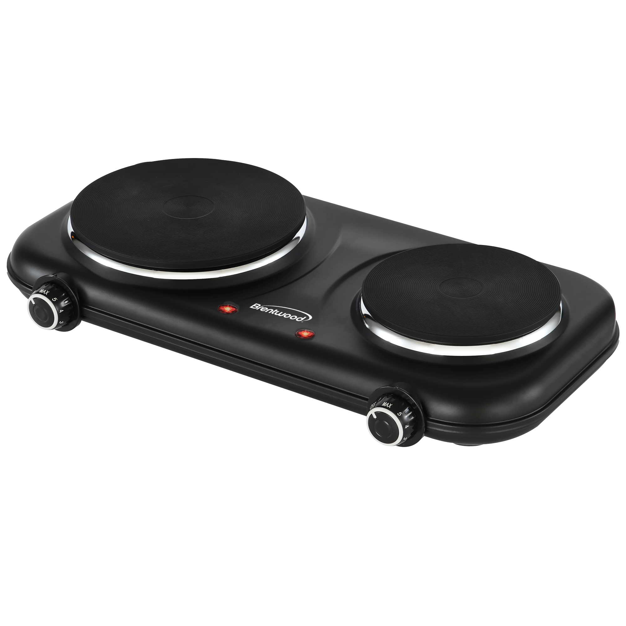 Coming Soon - Brentwood TS-332BK 1100w Countertop Double Cast Iron Burner Electric Hot Plates with Temperature Control and Power Indicator Light, Easy to Clean, Black