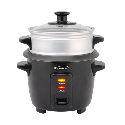Coming Soon - Brentwood TS-504SBK 2-Cup Uncooked/4-Cup Cooked Rice Cooker and Food Steamer, Black