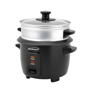 Coming Soon - Brentwood TS-504SBK 2-Cup Uncooked/4-Cup Cooked Rice Cooker and Food Steamer, Black